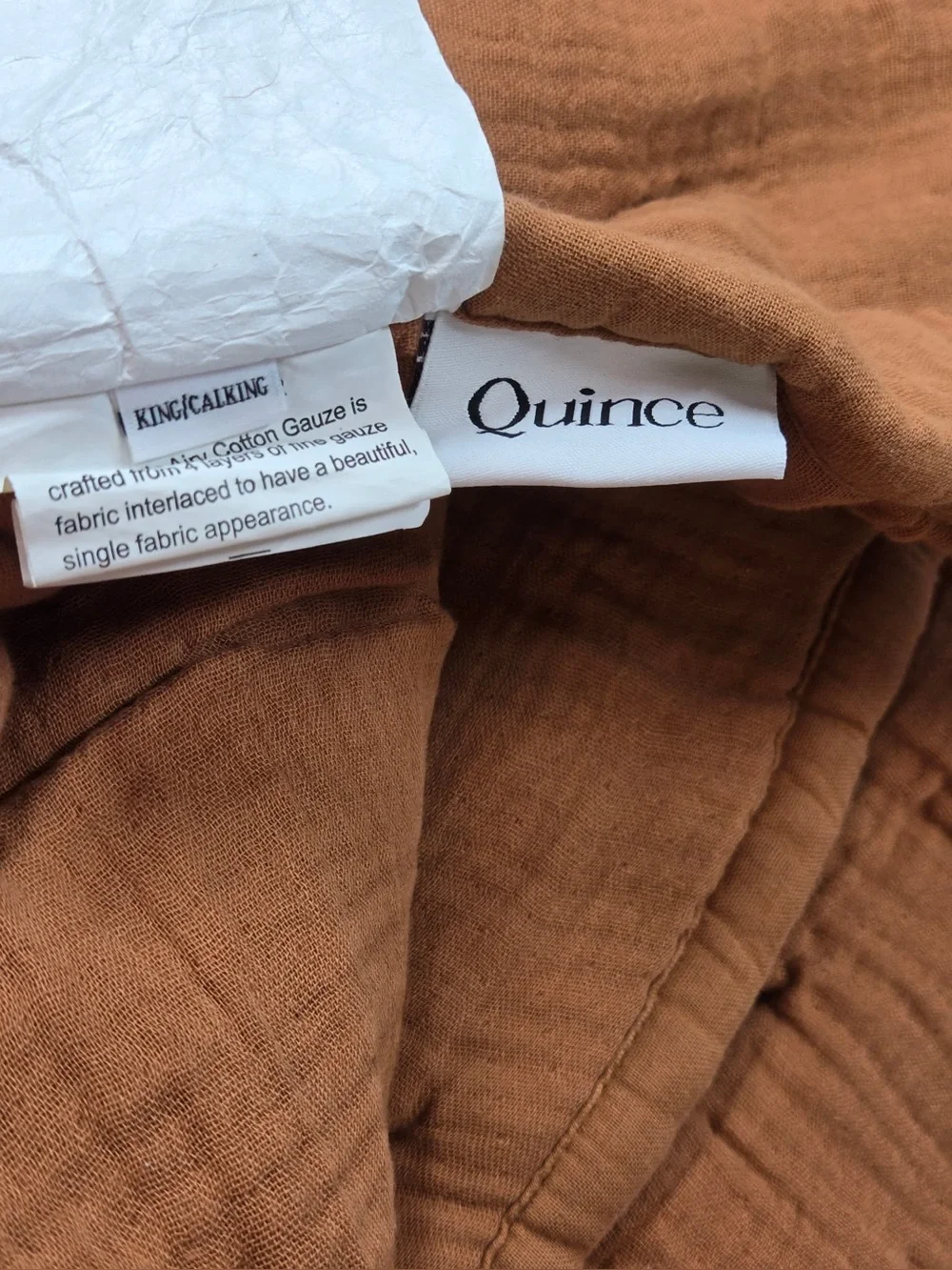 QUINCE Organic Cotton Gauze Dream Quilt Set King/Cal King Terracotta 1086